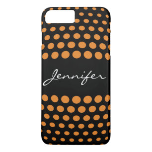 Capa iPhone 8 Plus/7 Plus Padrão Elegante de Bolinhas de bronze