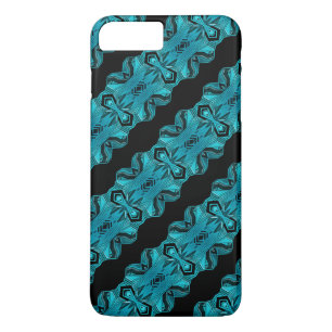 Capa iPhone 8 Plus/7 Plus Padrão/Faixa Única Azul Turquesa