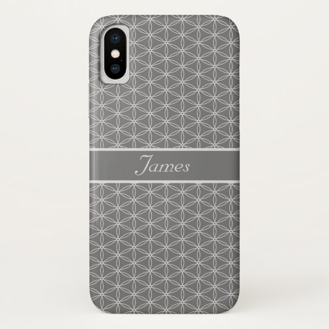 Capa Para iPhone, Case-Mate Padrão Flor de Vida Prateada (Verso)