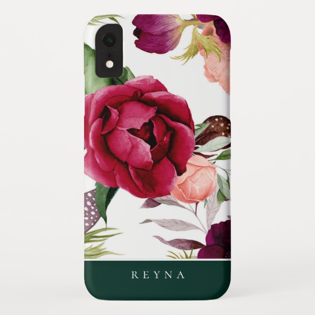 Capa Para iPhone, Case-Mate Padrão Floral Bohemian Watercolor (Verso)