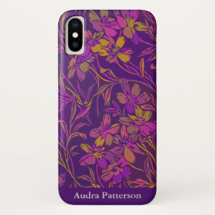 Capa Para iPhone Da Case-Mate Padrão Floral Bold Roxo Personalizado