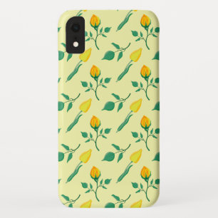 Capa Para iPhone Da Case-Mate Padrão floral com rosa amarela e flores tulipas