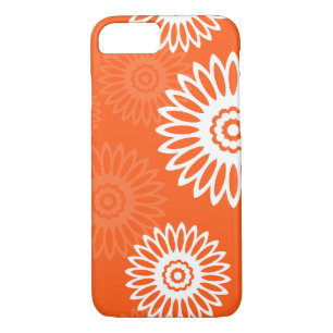 Capa iPhone 8/ 7 Padrão floral da margarina laranja minimalista