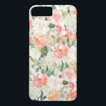 Capa Para iPhone Da Case-Mate Padrão Floral De Aquarela Beleza Feminina<br><div class="desc">Tão feminina,  esta bela capa de telefone apresenta um padrão de rosas de aquarela,  peônias e várias flores em pêssego,  rosa e esbranquiçada com verde esparso.</div>