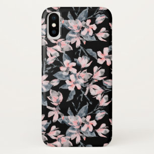 Capa Para iPhone Da Case-Mate Padrão Floral de Aquarela Rosa e Cinza