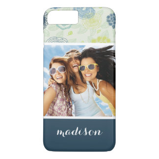 Capa Para iPhone Da Case-Mate Padrão Floral de Na moda de Foto e Nome Personaliz