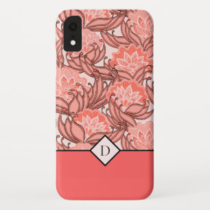 Capa Para iPhone Da Case-Mate Padrão Floral na moda Coral com qualquer Monograma