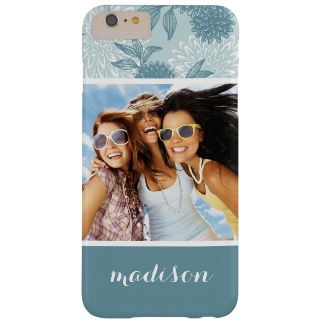 Capa Para iPhone, Case-Mate Padrão Floral Retroativo de Foto e Nome Personaliz (Verso)