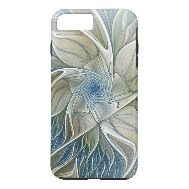 Capa Para iPhone, Case-Mate Padrão Floral Sonho Abstrato Caqui Azul Fractal (Verso)