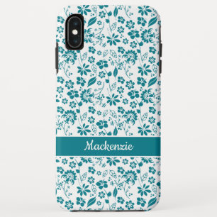 Capa Para iPhone Da Case-Mate Padrão Floral Tropical de Turquesa Teal Moderna
