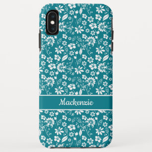Capa Para iPhone Da Case-Mate Padrão Floral Tropical de Turquesa Teal Moderna