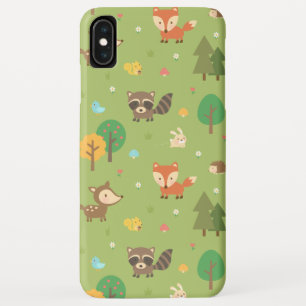 Capa Para iPhone XS Max Padrão Fofo de Animais da Floresta
