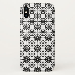 Capa Para iPhone X Padrão Geométrico com Vibração Retro Elegante