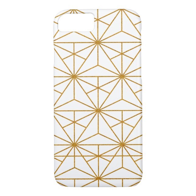 Capa Para iPhone, Case-Mate Padrão geométrico de deco de arte preta e dourada (Verso)