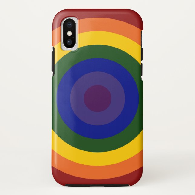 Capa Para iPhone, Case-Mate Padrão Geométrico do Rainbow Bullseye (Verso)