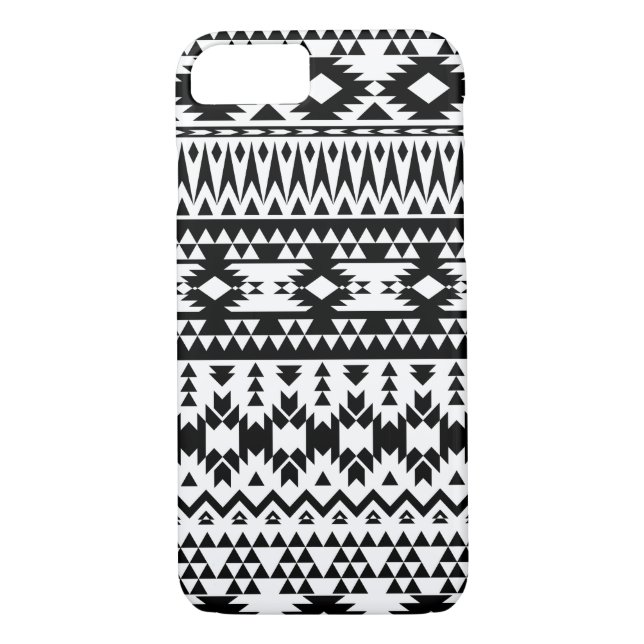 Capa Para iPhone, Case-Mate Padrão geométrico do vetor Aztec preto e branco (Verso)