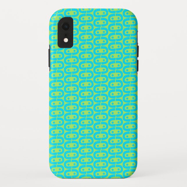 Capa Para iPhone, Case-Mate Padrão Geométrico Turquesa e Verde Lima (Verso)