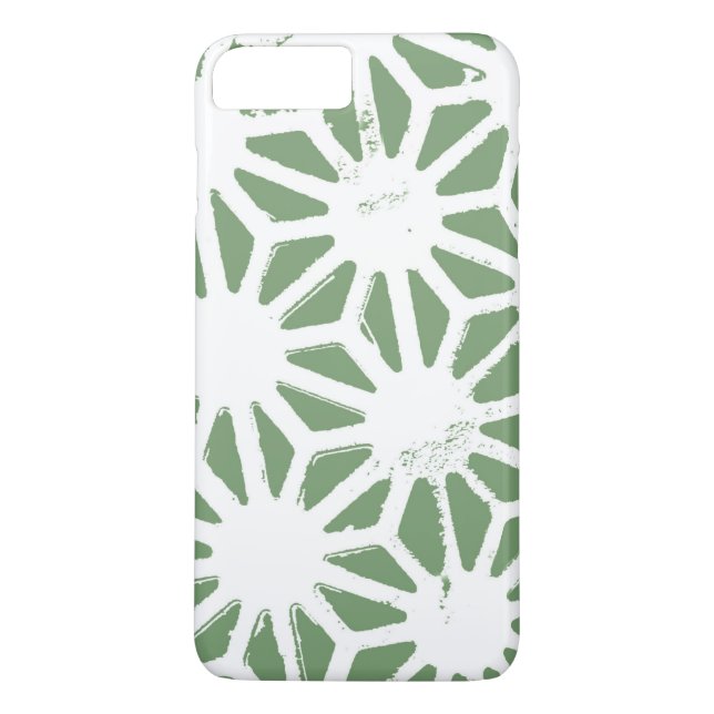 Capa Para iPhone, Case-Mate Padrão geométrico verde-oliva e branco (Verso)