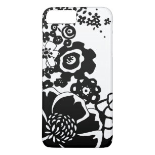 Capa Para iPhone Da Case-Mate Padrão Gráfico do Jardim Floral Negro e Branco