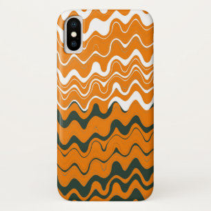 Capa Para iPhone Da Case-Mate Padrão Laranja de faixas onduladas de Cinza branca