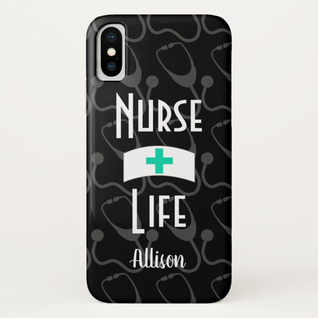 Capa Para iPhone, Case-Mate Padrão Médico Personalizado do Estetoscópio Enferm (Verso)