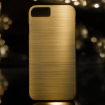 Capa iPhone 8/ 7 Padrão Metálico de Folha de Ouro e Luxo<br><div class="desc">Monograma de Aço Inoxidável Metálico sem Aço Simples e Elegante com Folha de Ouro Lúxios Metálicos. Este caso de padrão pode ser personalizado para incluir seu primeiro nome. Entre em contato com o designer para obter produtos correspondentes personalizados.</div>