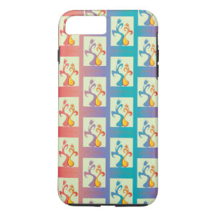 Capa Para iPhone Da Case-Mate Padrão moderno de Casal vermelho, púrpura e azul
