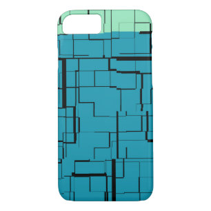 Capa iPhone 8/ 7 Padrão Moderno Verde Azul Aqua
