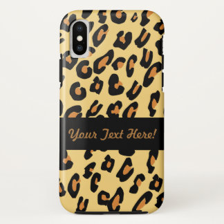 Capa Para iPhone X Padrão Personalizado da Pele do Leopardo