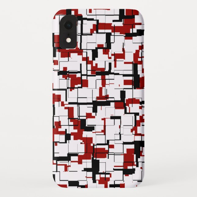 Capa Para iPhone, Case-Mate Padrão Preto Branco Vermelho Camuflagem Digital (Verso)