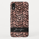 Capa Para iPhone Da Case-Mate Padrão rosa Gold Foil Cheetah - Nome Personalizado<br><div class="desc">Diversão monograma e Capa de telefone inteligente moderna cor-de-rosa - Rosa Gold Foil e Chita Negra ou Padrão Animal Leopardo ou Impressão inteligente que você pode adicionar seu nome - monograma. Entre em contato com o designer se desejar itens adicionais correspondentes.</div>