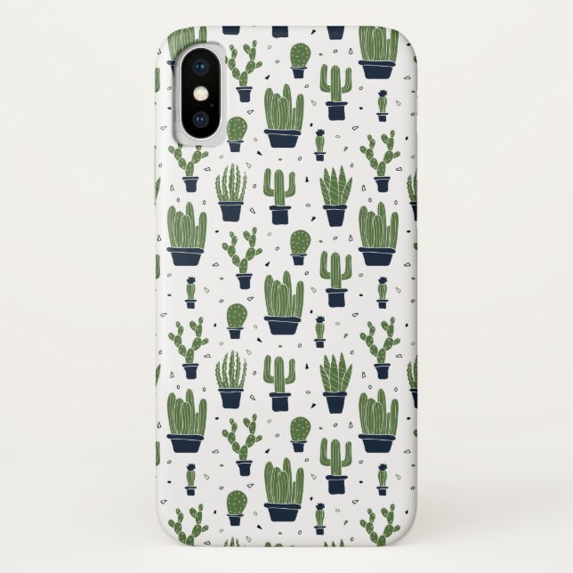 Capa Para iPhone, Case-Mate Padrão Rustic Dark Green Cactus Desert (Verso)