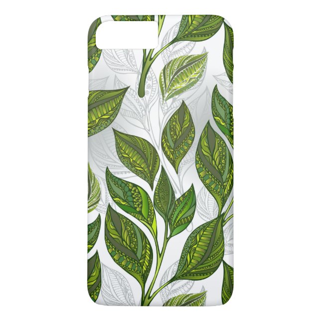 Capa Para iPhone, Case-Mate Padrão sem costura com folhas verdes de chá (Verso)