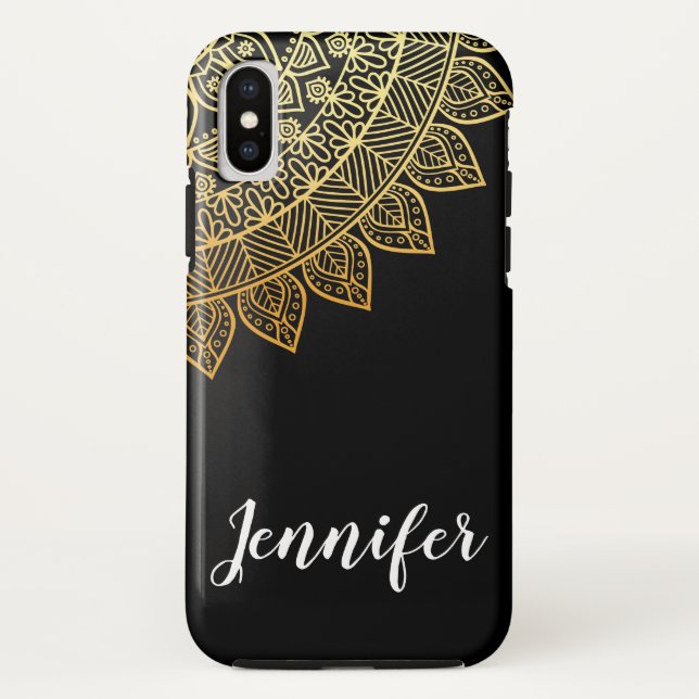 Capa Para iPhone, Case-Mate Padrão Tribal Chic preto (Verso)