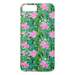 Capa iPhone 8 Plus/7 Plus Padrão Tropical com Flores Selvagens