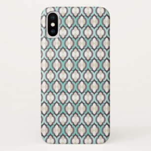 Capa Para iPhone X Padrão Turquesa Marroquino