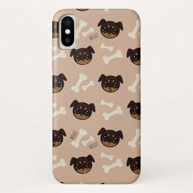 Capa Para iPhone, Case-Mate Padrão Único do Rottweiler e do Rottweiler (Verso)
