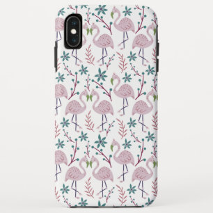 Capa Para iPhone Da Case-Mate Padrão uniforme do flamingo rosa sobre fundo branc