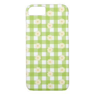 Capa iPhone 8/ 7 Padrão Verde Daisy Gingham