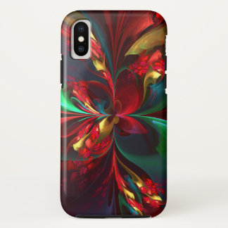 Capa Para iPhone Da Case-Mate Padrão Verde Vermelho Abstrato Floral Moderno #11