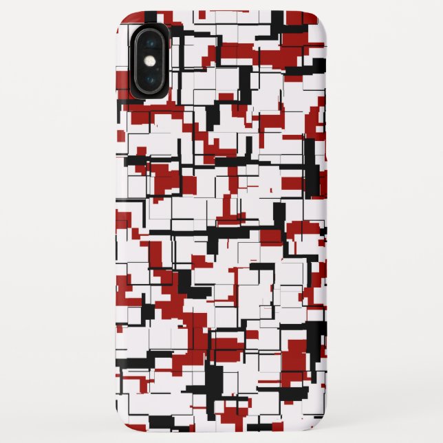 Capa Para iPhone, Case-Mate Padrão Vermelho Branco Preto da Camo Digital (Verso)