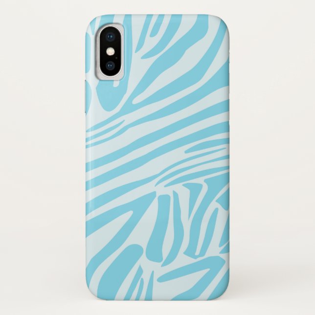Capa Para iPhone, Case-Mate Padrão Zebra Azul (Verso)