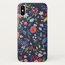 Capa Para iPhone X Padrões coloridos de flores e folhas botânicas
