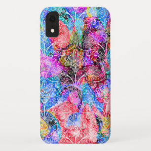 Capa Para iPhone Da Case-Mate Padrões de flores brancas, de cor branca