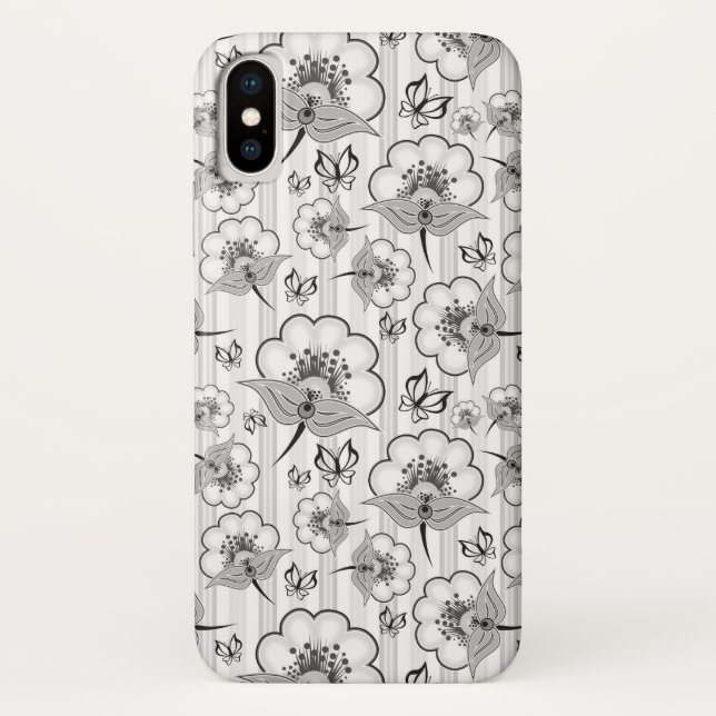 Capa Para iPhone, Case-Mate Padrões de flores brancas e brancas, brancas, bran (Verso)