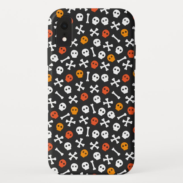 Capa Para iPhone, Case-Mate Padrões de Halloween de Skulls and Bones (Verso)