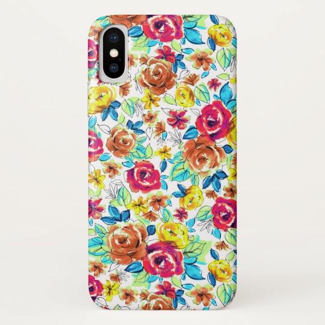 Capa Para iPhone, Case-Mate Padrões de rosas coloridos (Verso)