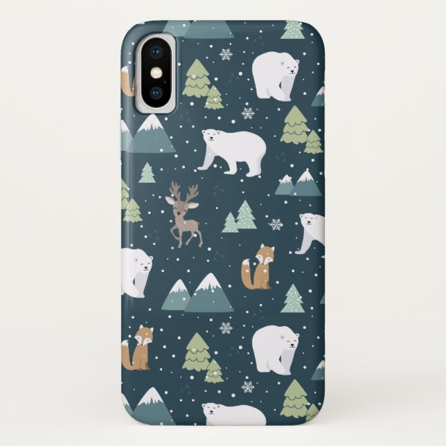 Capa Para iPhone, Case-Mate Padrões Russos De Inverno De Natal Bonito (Verso)