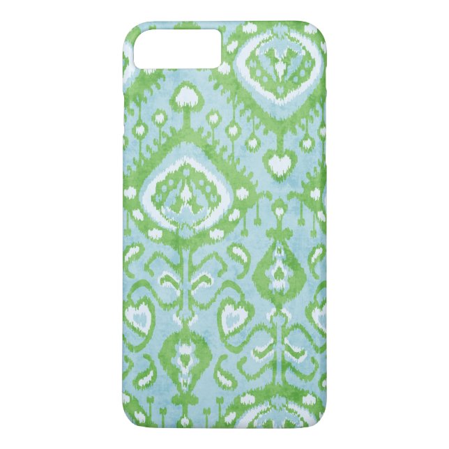 Capa Para iPhone, Case-Mate Padrões tribais, azuis e verdes, de ikat (Verso)