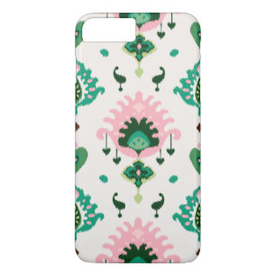 Capa Para iPhone Da Case-Mate Padrões tribais do ikat verde cor-de-rosa feminin